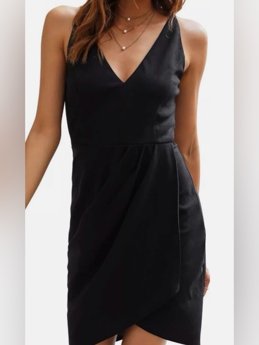 Elegant Black Sleeveless Midi Sheath Dress